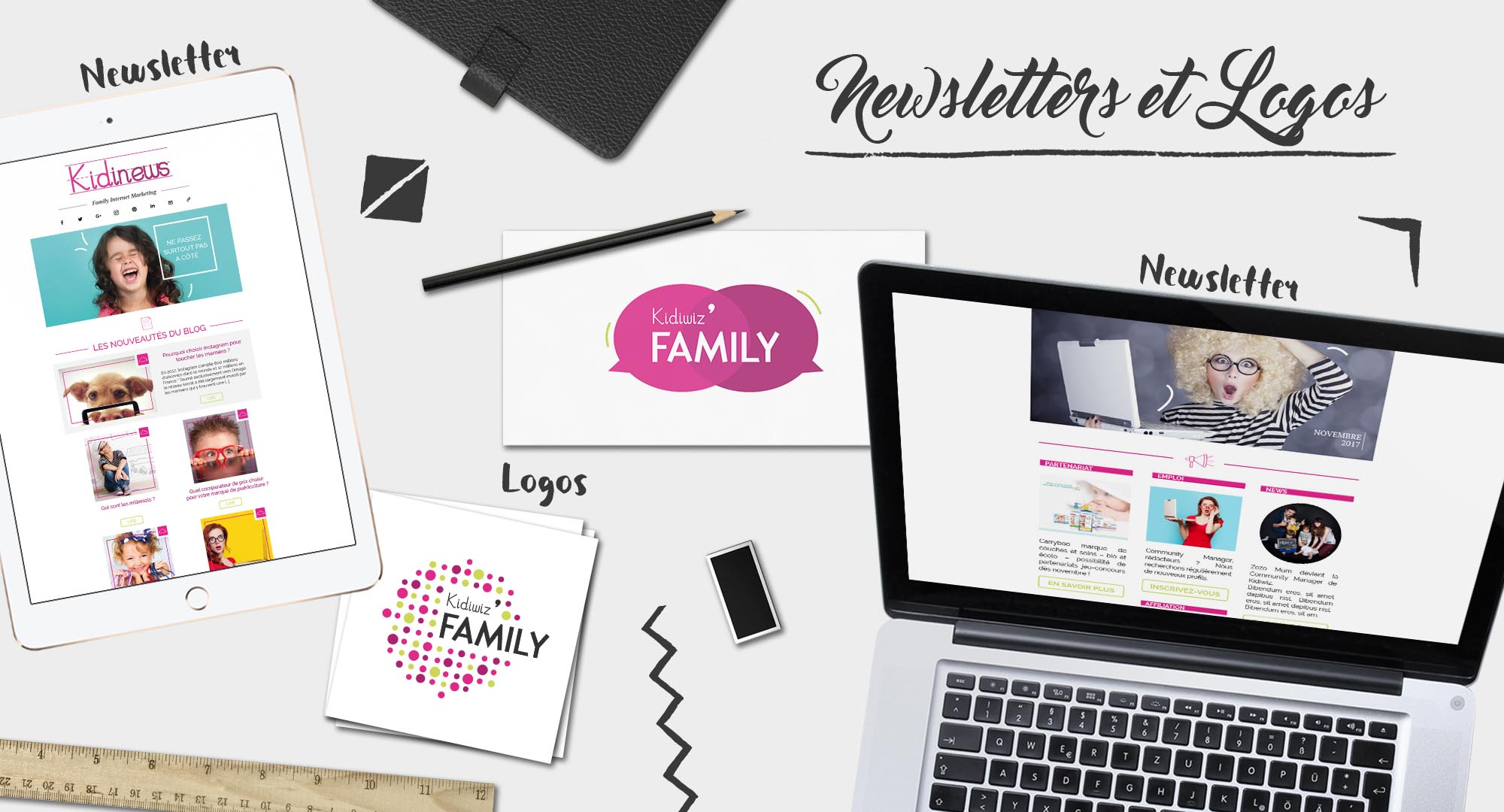 Logo - Design - Newsletter - Print - Famille - Kidiwiz